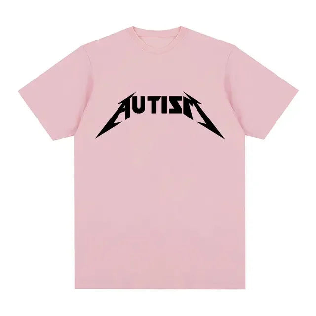 Camiseta Autism Metal Rock Meme | Hombre y Mujer | Hip Hop Oversized Manga Corta Verano