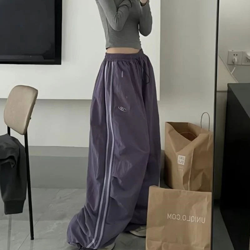 Pantalones Sweatpants Retro Mujer | Oversize Baggy Cintura Elástica Pierna Ancha Y2K Streetwear
