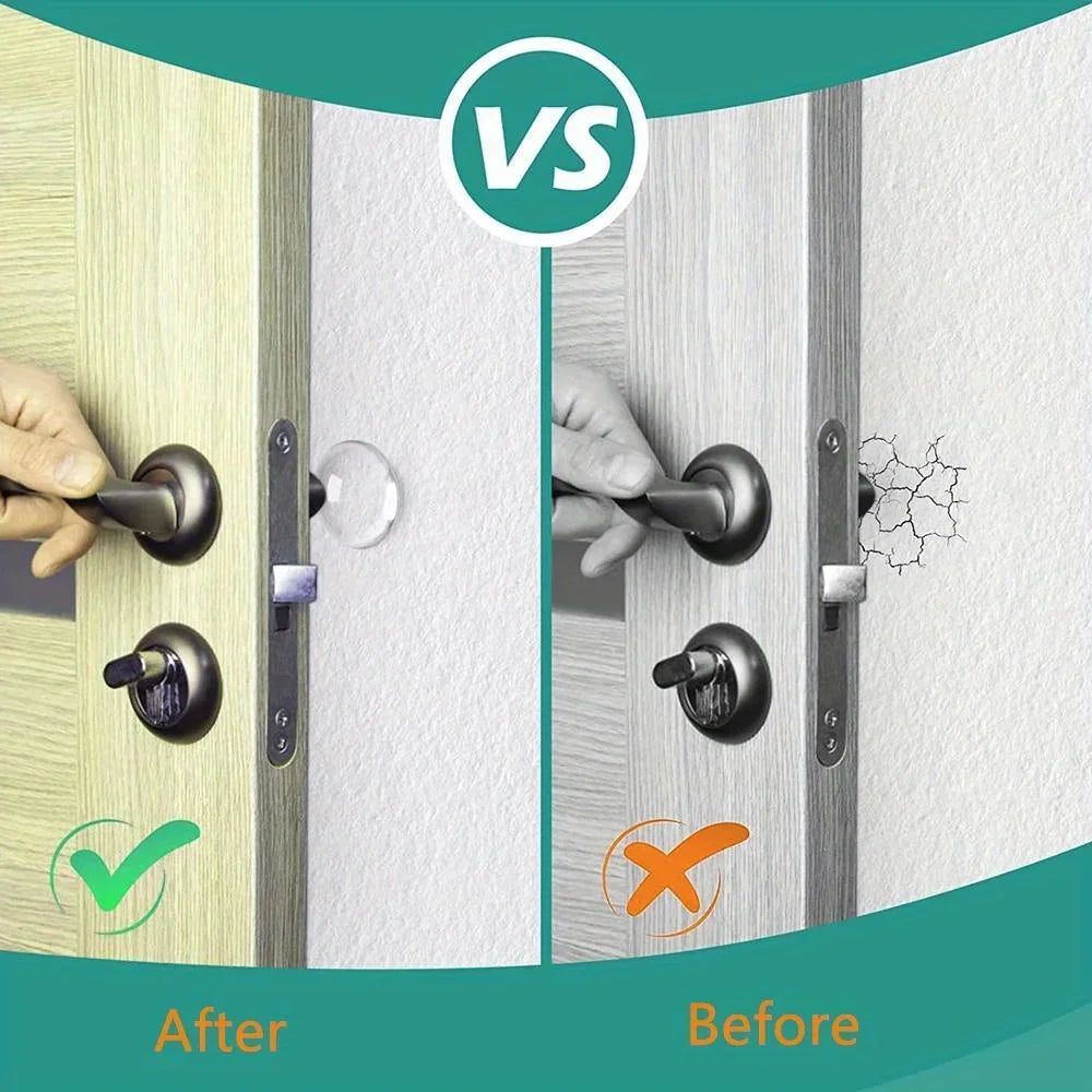 Tope de Puerta de Goma Transparente – Protector de Pared y Manilla, Almohadilla Antigolpes