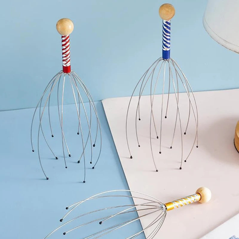 Octopus Head Massager Acero Inoxidable | Masajeador de Cabeza y Cuero Cabelludo | Aliviador de Estrés y Picazón