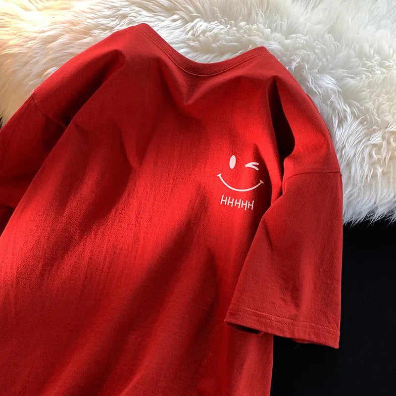 Camiseta Oversize Unisex Smiley Face | Moda Urbana Estilo Casual para Hombre y Mujer