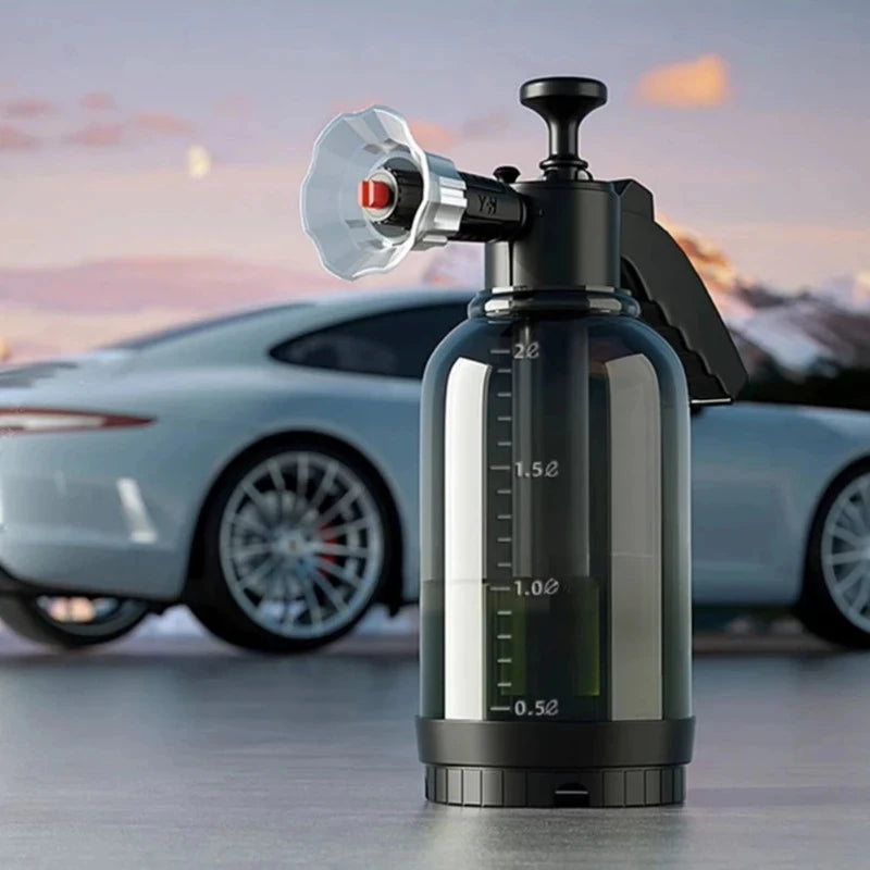 Pulverizador de Espuma Transparente 2L | Manual a Presión para Lavado de Autos y Limpieza