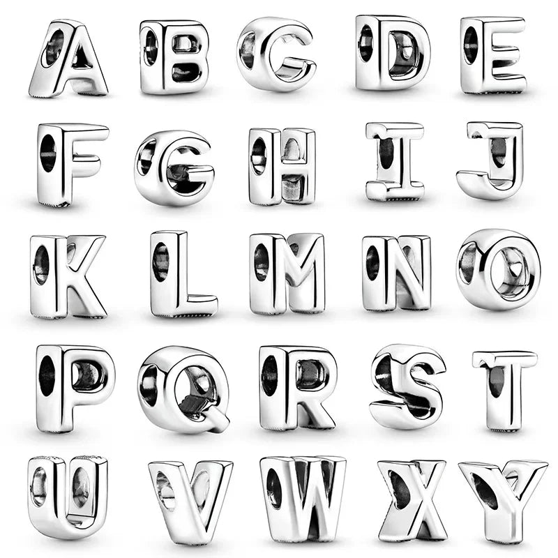 Charm Letras A-Z en Plata 925 – Abalorios DIY para Pulseras Originales Mujer