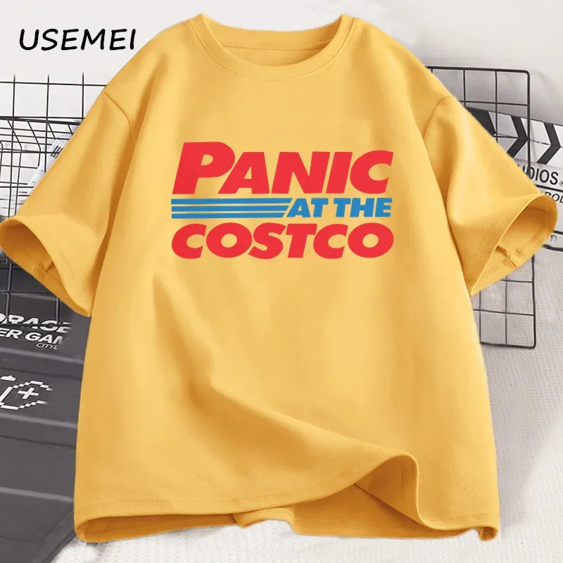 Panic At The Costco Graphic T-shirts Costco Lovers Tee men fashion Oversized cotton t shirt Streetwear Tshirt Men's Clothing Tee