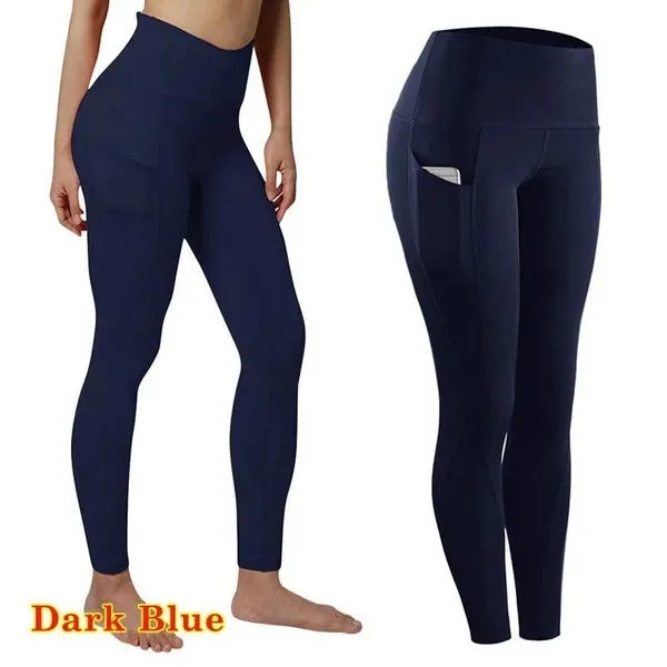 Leggings Deportivos Mujer Cintura Alta | Mallas Yoga Push Up con Bolsillo y Control Abdomen
