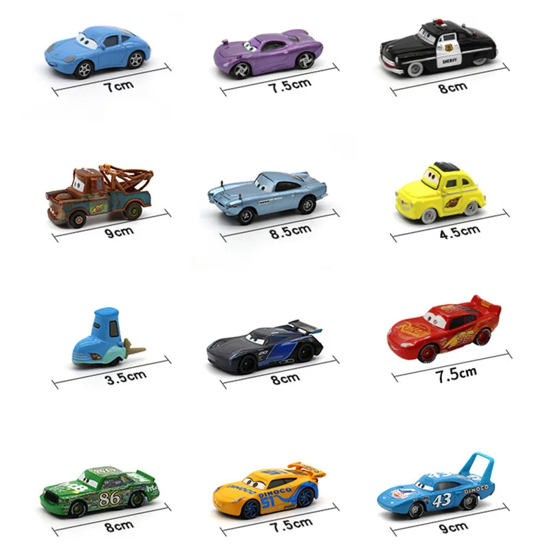 Coche de Juguete Disney Pixar Cars 3 Lightning McQueen & Mater 1:55 – Colección de Vehículos de Metal Diecast
