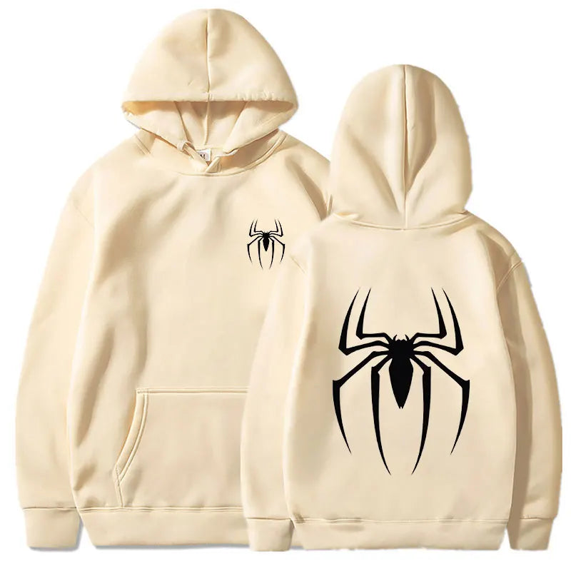 Hoodie Y2K Spider – Sudadera Streetwear Hombre Oversize, Estilo Retro Hip Hop Punk