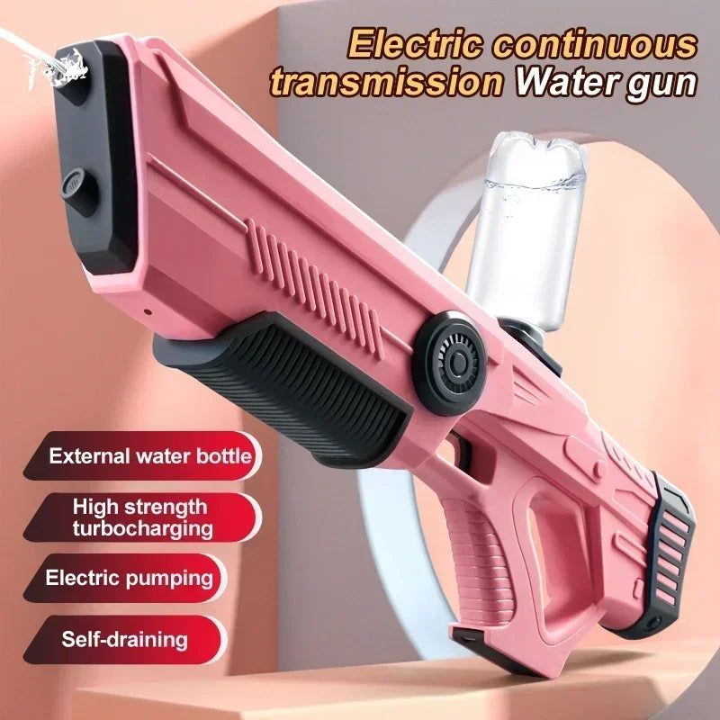 Pistola de Agua Automática Eléctrica – Juguete Portátil de Verano para Niños y Adultos | Diversión en Playa y Piscina