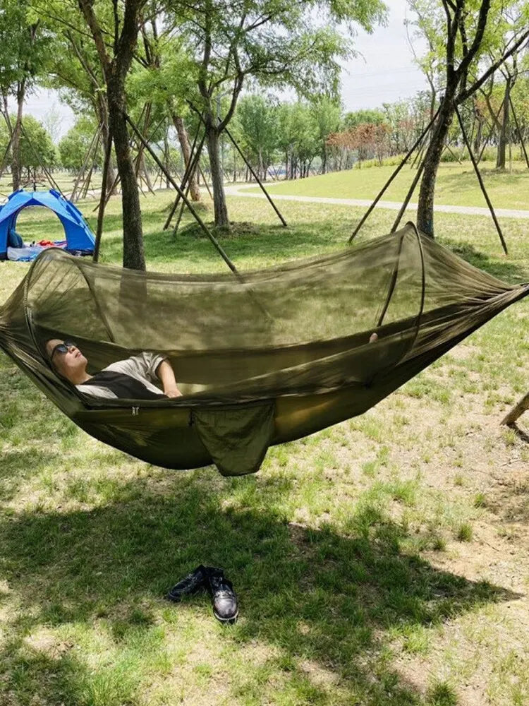 Hamaca de Camping con Mosquitera – Ligero de Tela Paracaídas 250x120 cm