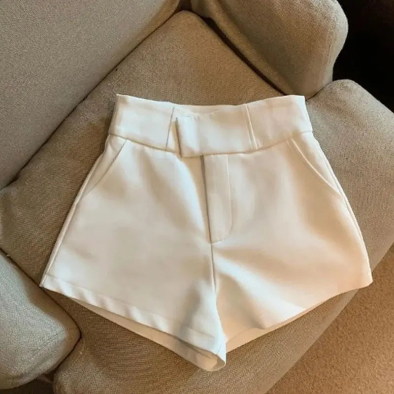Shorts Mujer Elegantes Negros | Tiro Alto Estilo Harajuku A-Line Slim Fit Casual y Sexy
