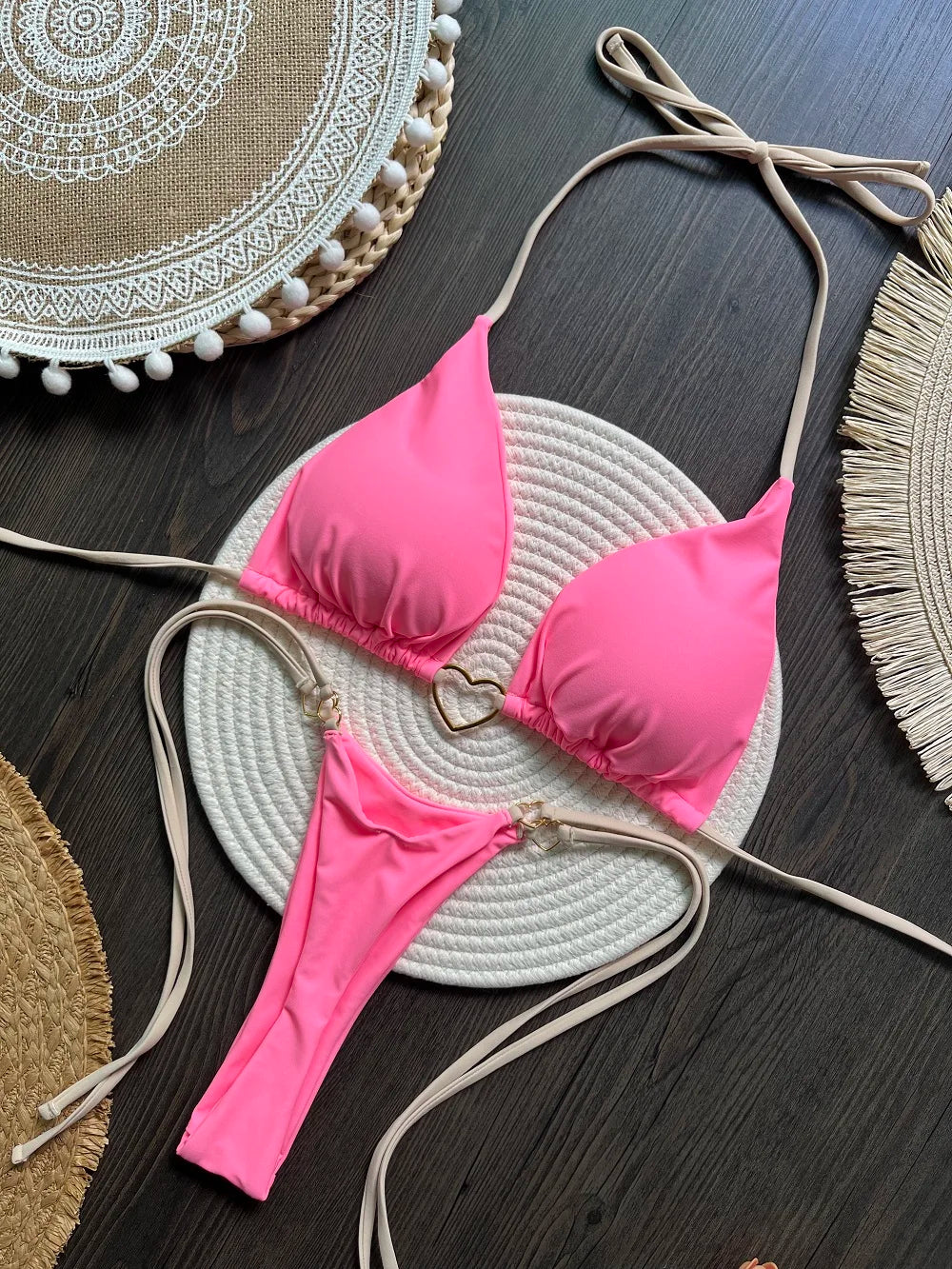 Bikini Sexy Mujer Halter | Set de Baño 2 Piezas Triángulo Tanga Brasileño RUOTONSEPT