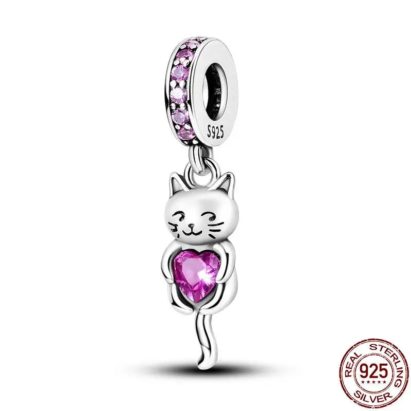 Charm camaleón y luciérnaga en plata 925 – Dije animal brillante, compatible Pandora, pulsera y collar mujer