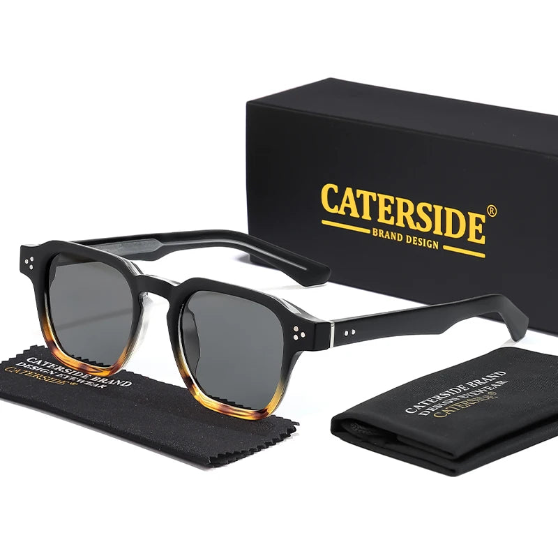 CATERSIDE Gafas de Sol Cuadradas Clásicas Hombre Mujer | Estilo Lujo Viaje Playa Fiesta UV400