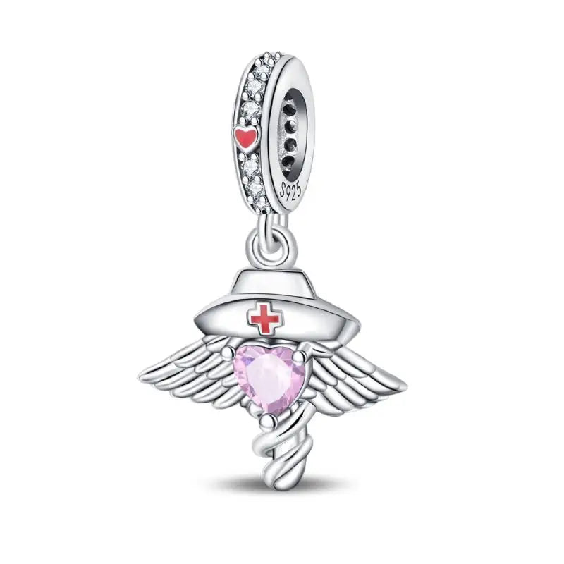 Charm Profesional Médico en Plata 925 | Profesora/Docente | Compatible con Pulsera Pandora Original