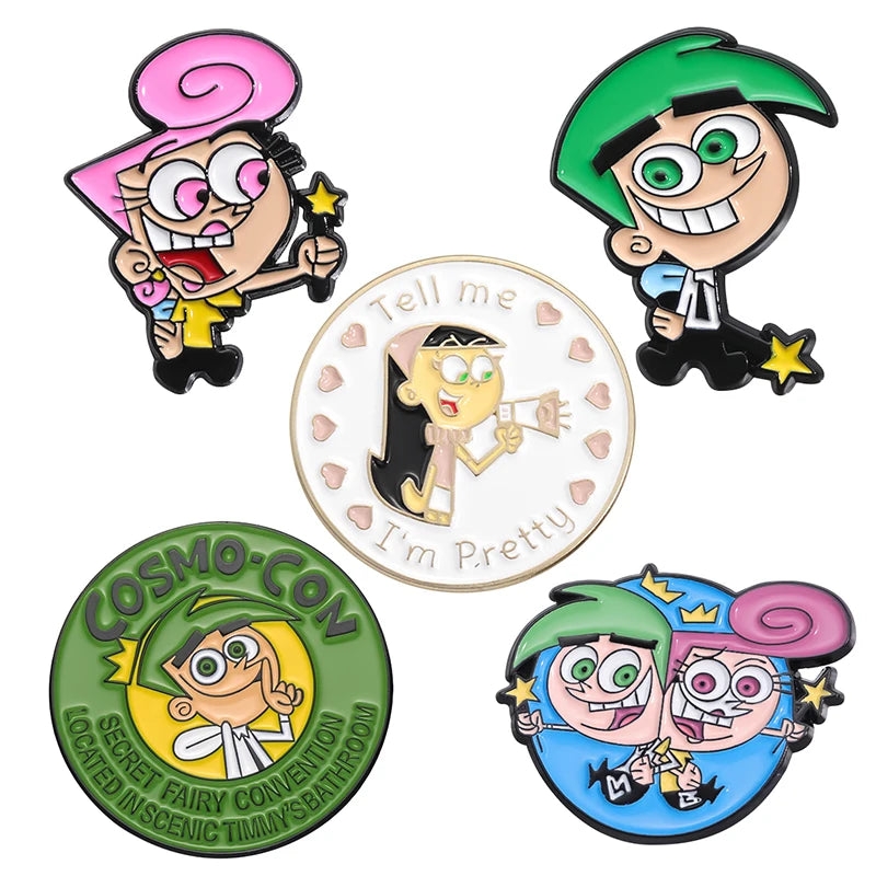 Pins de Dibujos Animados Anime – Broches Esmaltados de Monje Tierno, Chapas Divertidas para Regalo