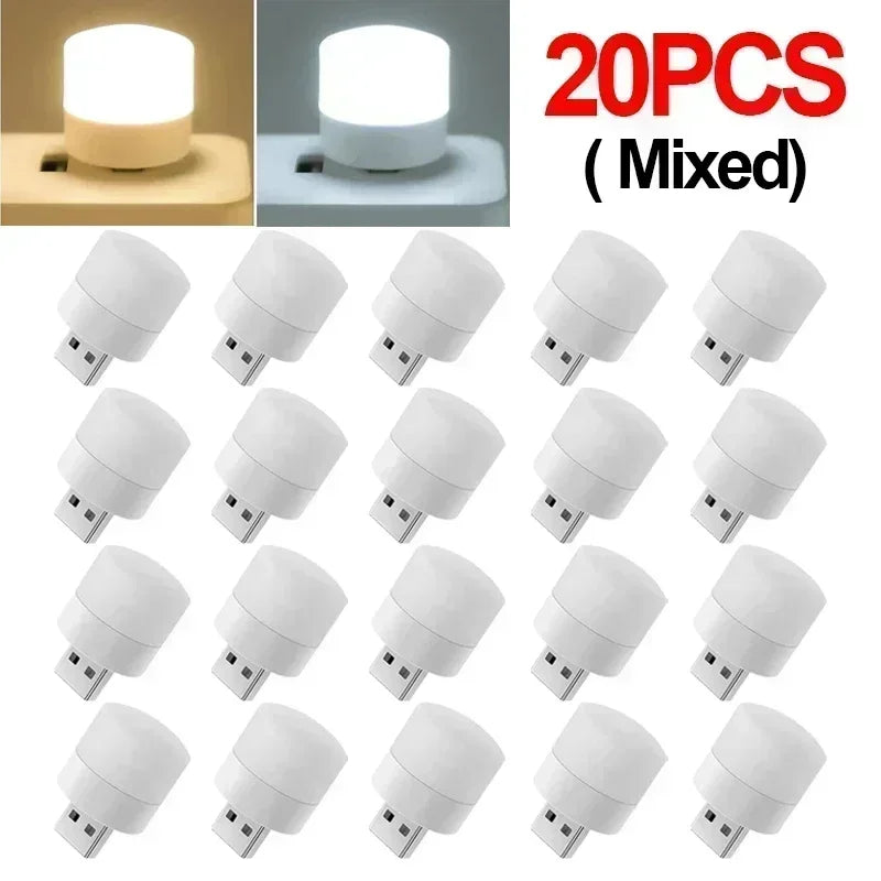 Mini Luz LED USB Portátil – Lámpara de Noche, Lectura y Decoración, Luz Cálida Protectora para Ojos