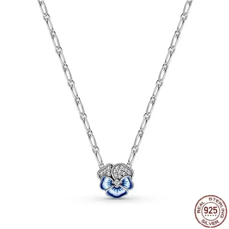 Collar colgante corazón redondo plata 925 – Dije clásico brillante compatible Pandora
