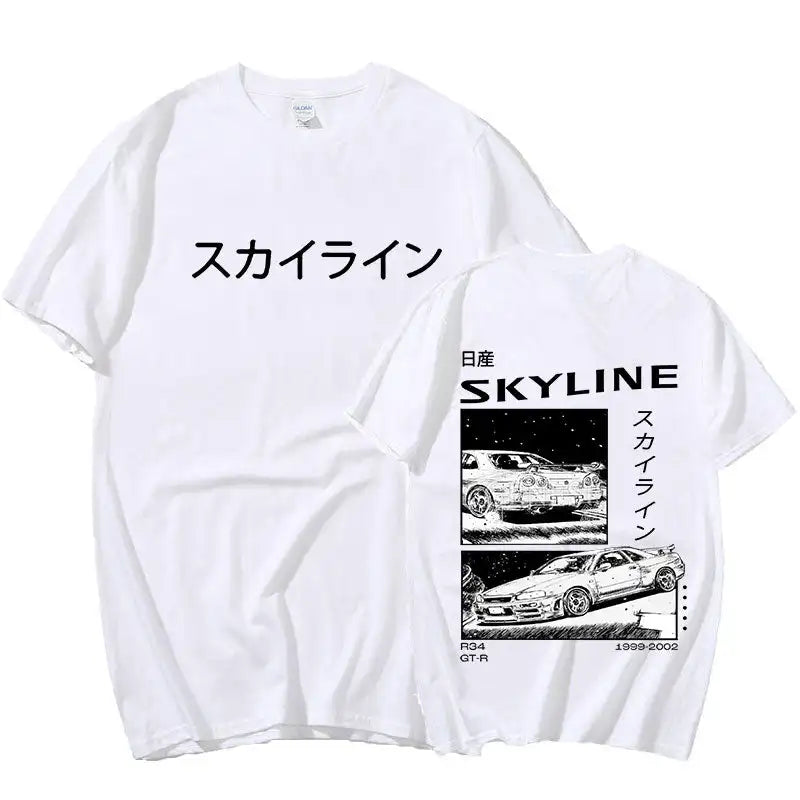 Camiseta Algodón Drift Japan AE86 | Anime Hombre y Mujer | Oversized Casual R34 Skyline GTR JDM