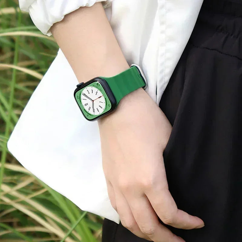Correa Ocean Band Compatible con Apple Watch | Pulsera Deportiva Ajustable 49mm 45mm 44mm 41mm 40mm Series SE 3 6 7 8 9 10 Ultra