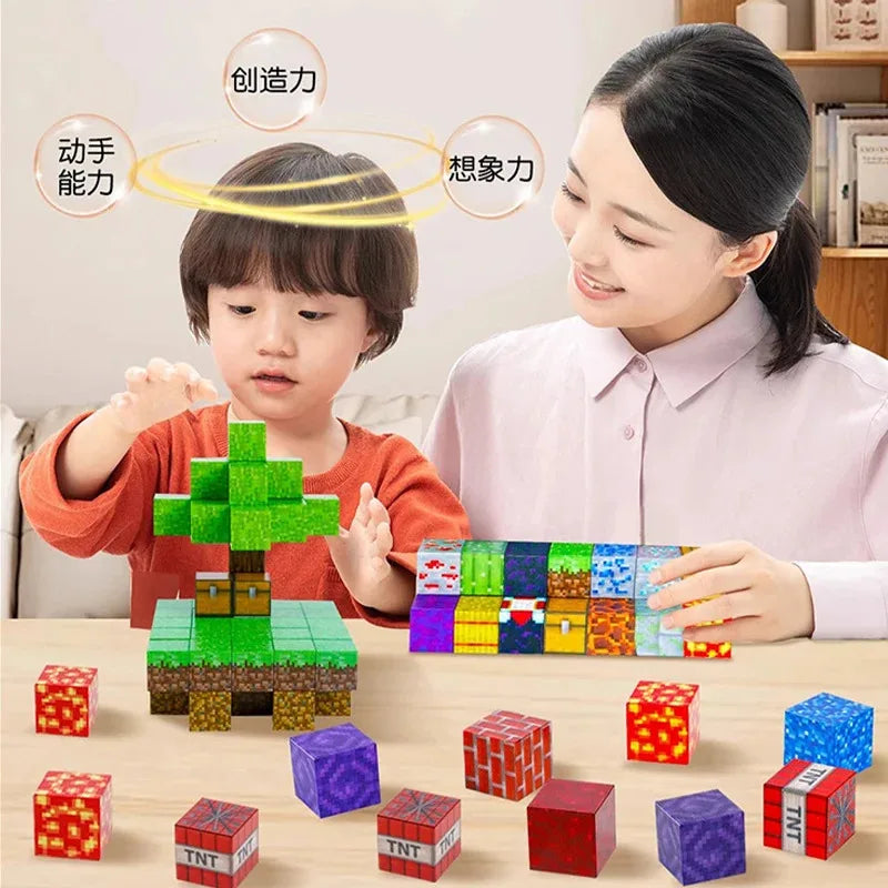 Bloques Magnéticos de Construcción | Juguetes Educativos STEM Montessori para Niños y Niñas