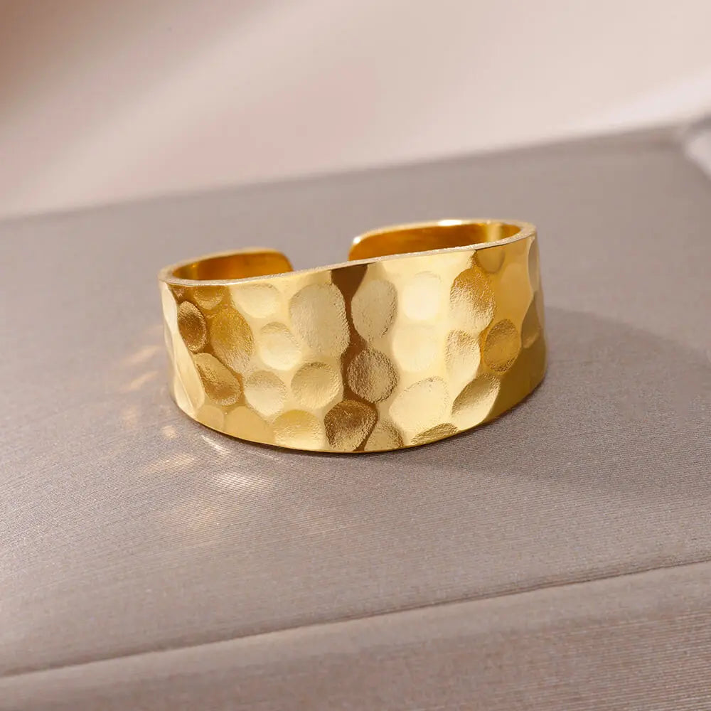 Anillos Clásicos de Acero Inoxidable 316L para Mujer - Color Dorado de Lujo Antialérgico y Duradero