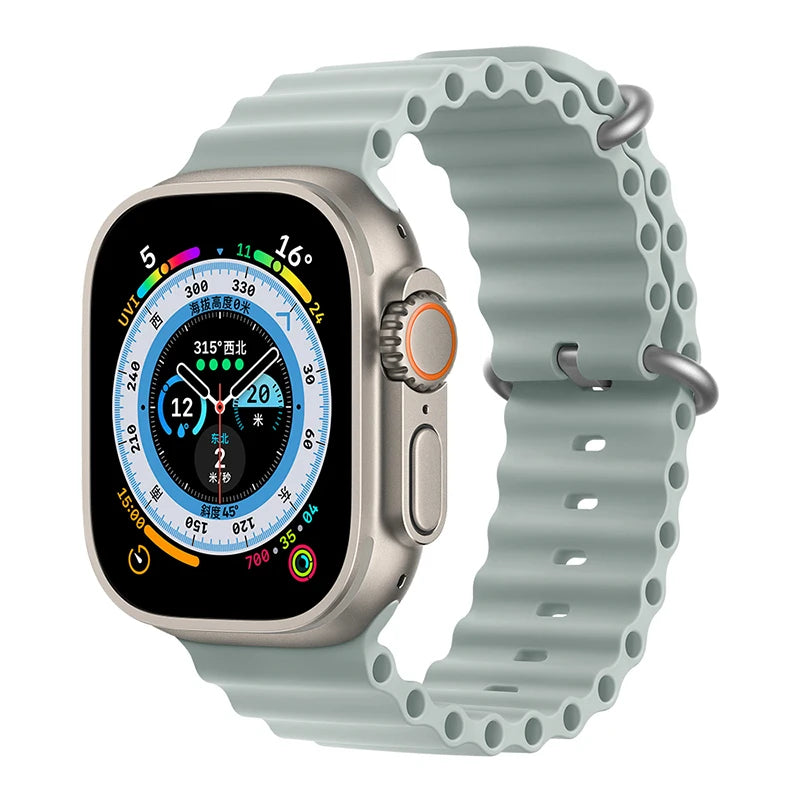Correa Ocean de silicona para Apple Watch – Compatible Ultra 2, Series 10-5 (38mm-49mm)