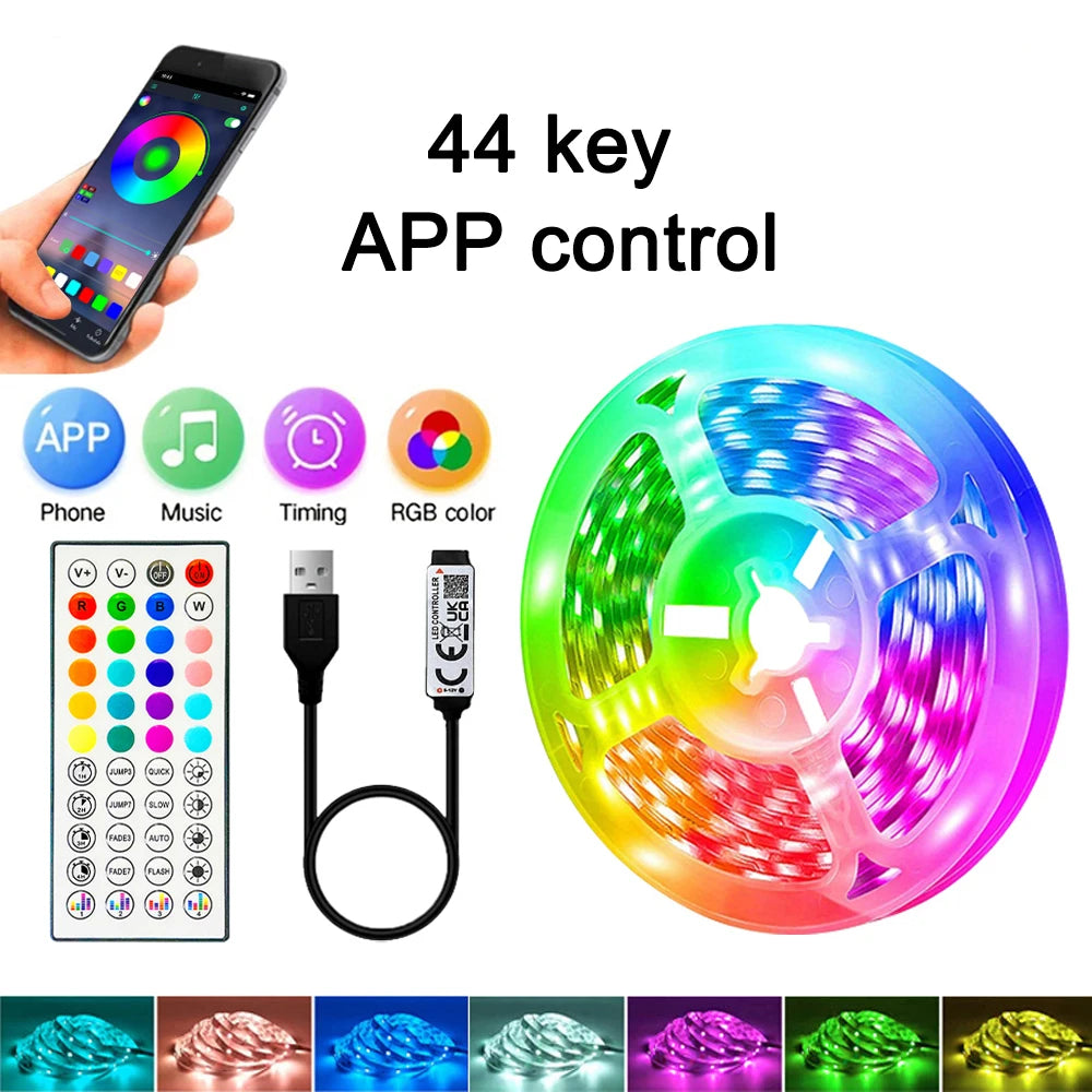 Tira LED 40M RGB con Control por APP y Mando | USB 5V | Luces Musicales con Sincronización al Ritmo | Decoración para Habitación y TV