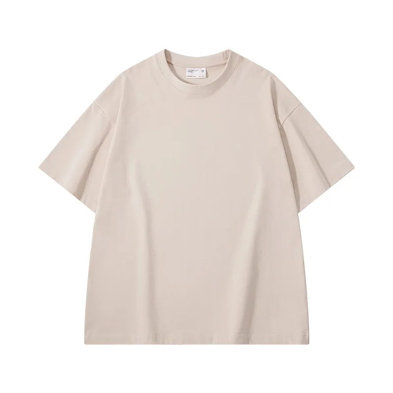 Camiseta Hombre 2025 | Oversize Algodón Pesado Manga Corta para Verano