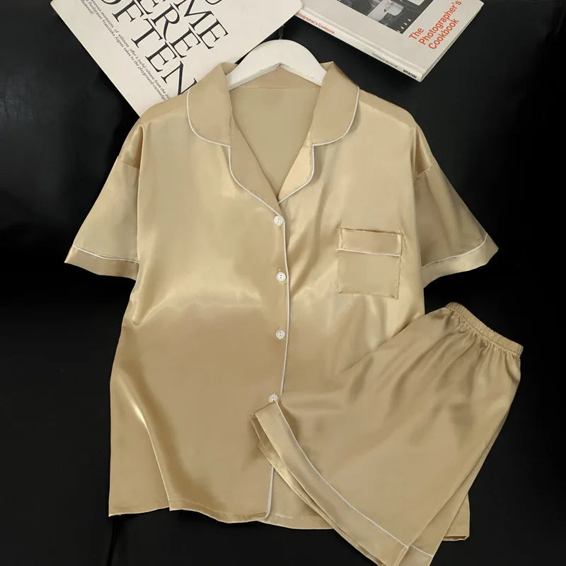 Pijama Mujer Satén 2025 | Conjunto 2 Piezas Seda Sintética Suave