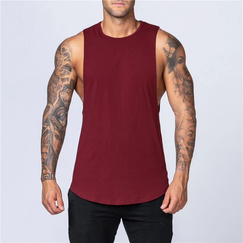Tank Top de Algodón para Hombre – Fitness, Gym, Running y Bodybuilding, Sin Mangas, Transpirable, Cuello Redondo y Casual