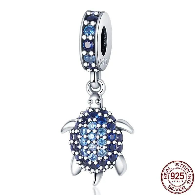 Charm camaleón y luciérnaga en plata 925 – Dije animal brillante, compatible Pandora, pulsera y collar mujer