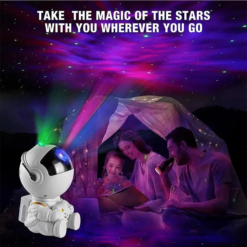 Proyector Astronauta Estrellas y Nebulosa 🌌 Luz Nocturna LED 360° con Control Remoto y Temporizador – Lámpara Decorativa para Habitación Infantil, Adultos y Fiestas