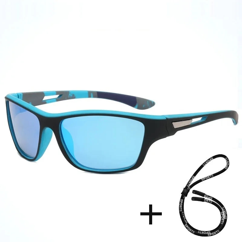Gafas de Sol Deportivas Polarizadas con Cadena | Unisex Retro UV400 para Ciclismo, Pesca y Escalada