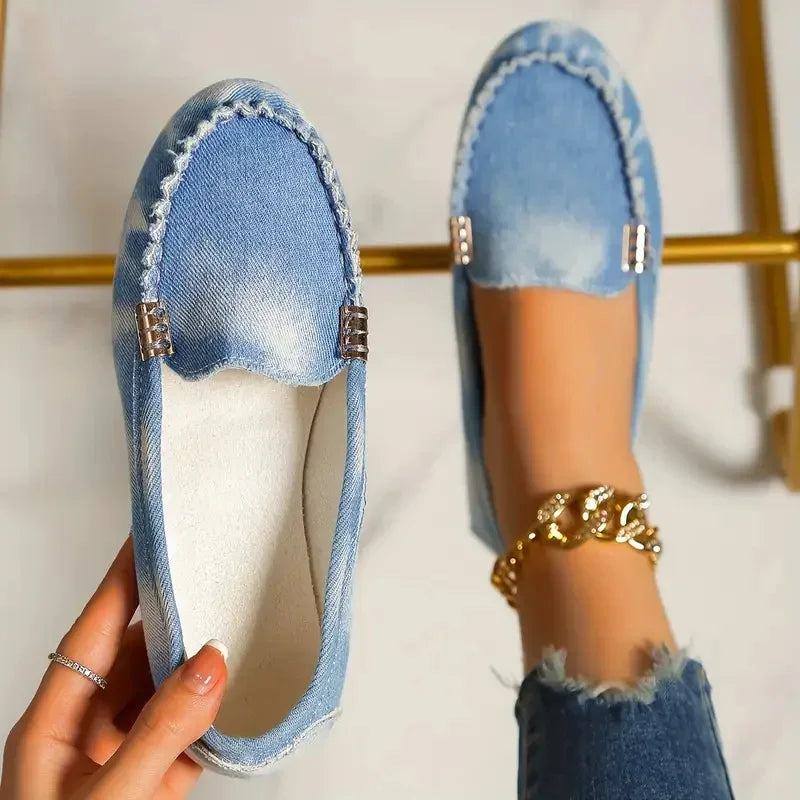 Mocasines Mujer 2024 | Zapatos Casuales Planos de Mezclilla