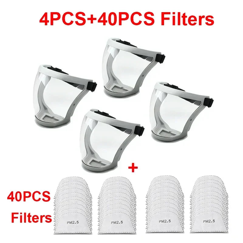 Careta de Protección Facial Transparente 😷 Pantalla Completa – Antivaho, Antipolvo y a Prueba de Salpicaduras | Mascarilla de Seguridad Multiusos