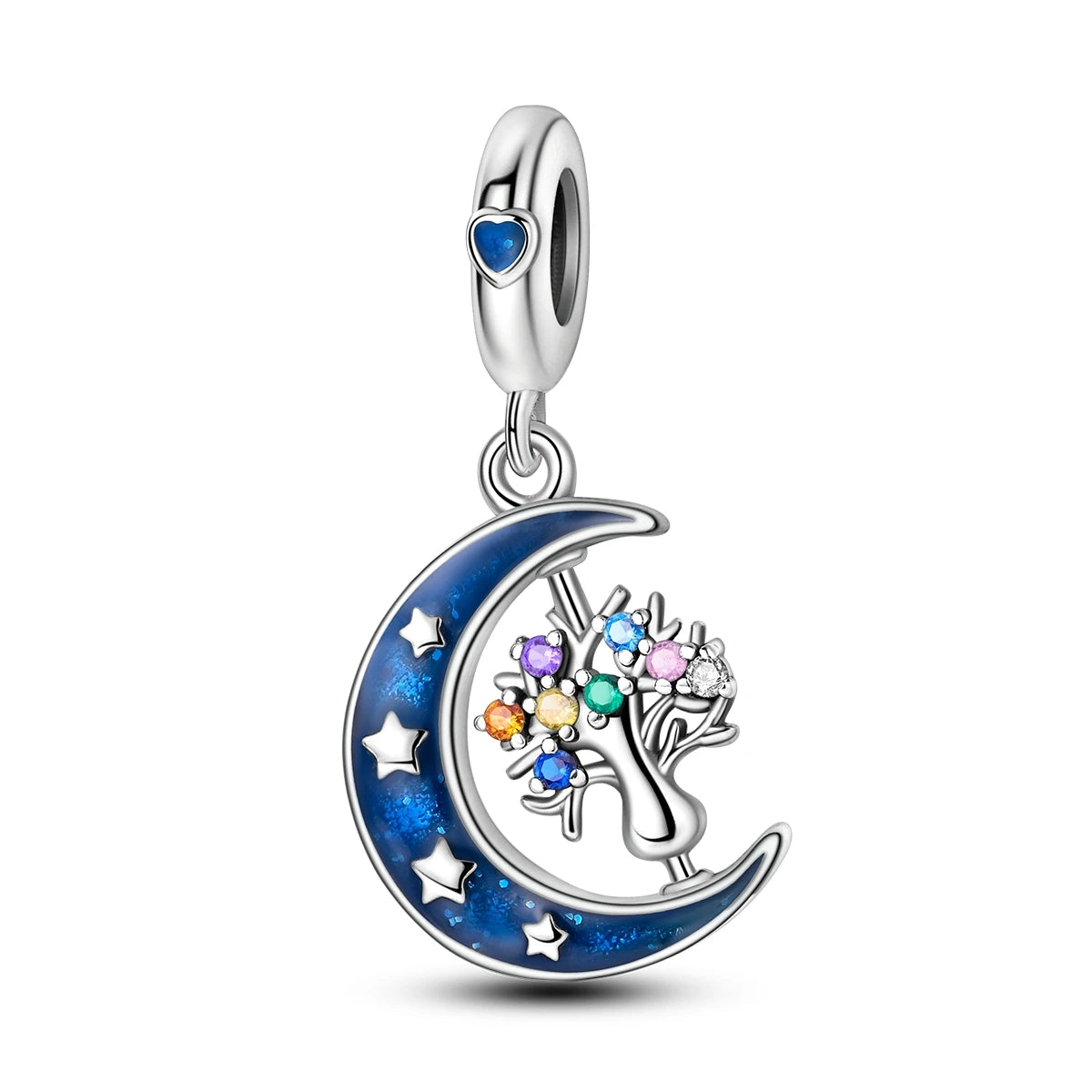 Charm Corazón Mamá e Hija en Plata 925 – Colgante Clásico para Pulseras Tipo Pandora, Regalo Día de la Madre