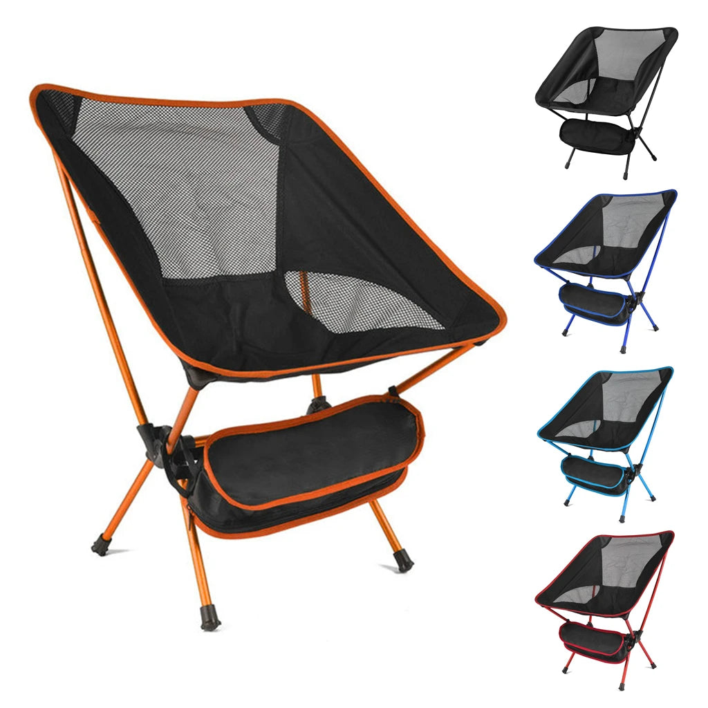 Silla Plegable Ultraligera – Portátil de Aluminio y Nylon para Camping, Pesca y Jardín