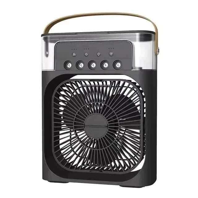 3 en 1 Mini Aire Acondicionado Portátil ❄️ Ventilador + Humidificador + Luz Nocturna | Enfriador de Escritorio USB Recargable