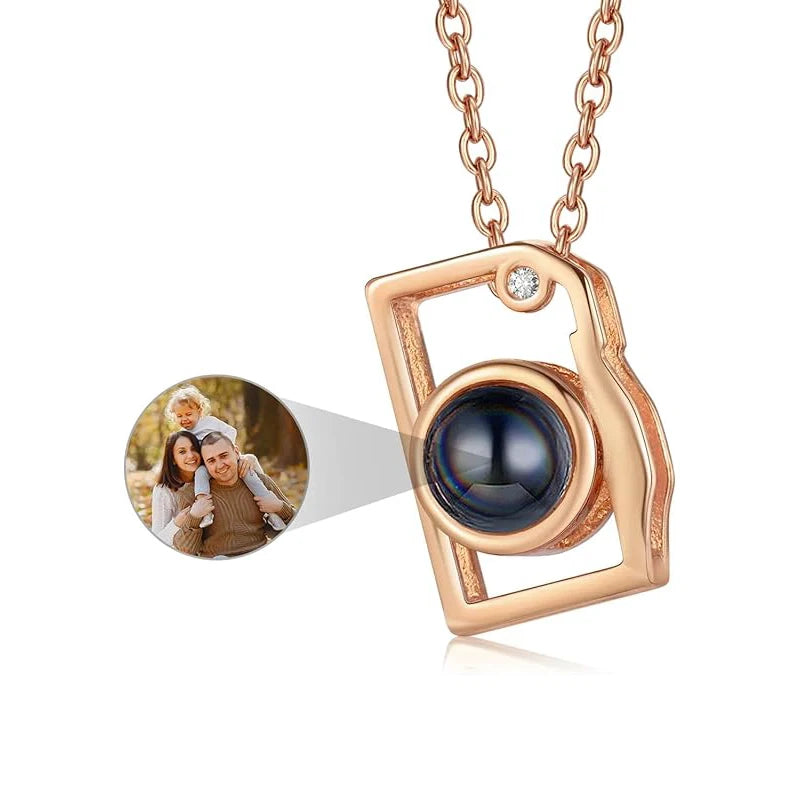 Collar personalizado con foto â Dije proyector de imagen para mujer, joyerĂa Ășnica y regalo especial