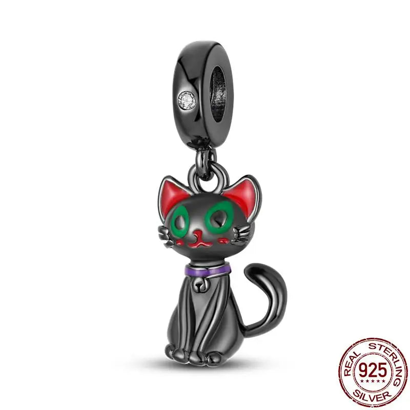 Charm camaleón y luciérnaga en plata 925 – Dije animal brillante, compatible Pandora, pulsera y collar mujer
