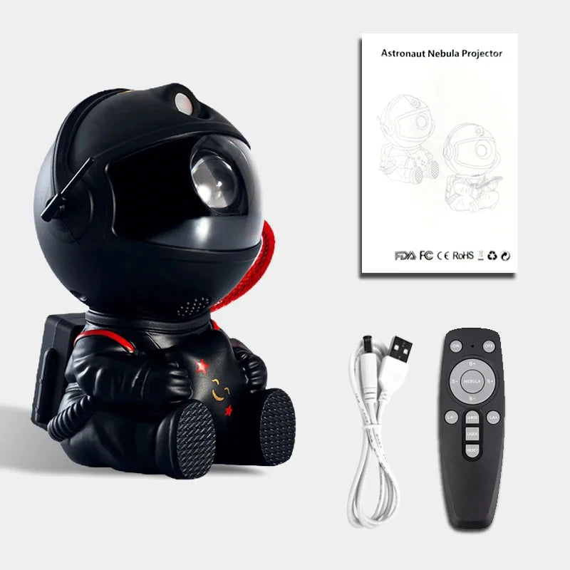 Proyector Astronauta Estrellas y Nebulosa 🌌 Luz Nocturna LED 360° con Control Remoto y Temporizador – Lámpara Decorativa para Habitación Infantil, Adultos y Fiestas