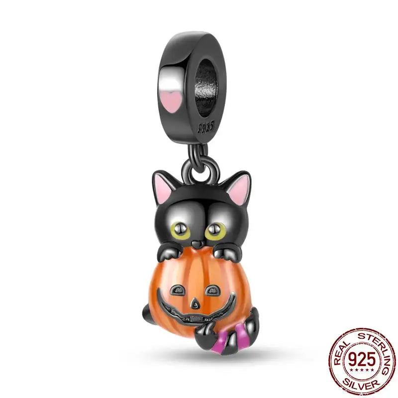 Charm camaleón y luciérnaga que brilla en la oscuridad – Plata 925 para pulsera tipo Pandora, joyería DIY única