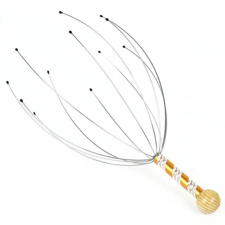 Octopus Head Massager Acero Inoxidable | Masajeador de Cabeza y Cuero Cabelludo | Aliviador de Estrés y Picazón