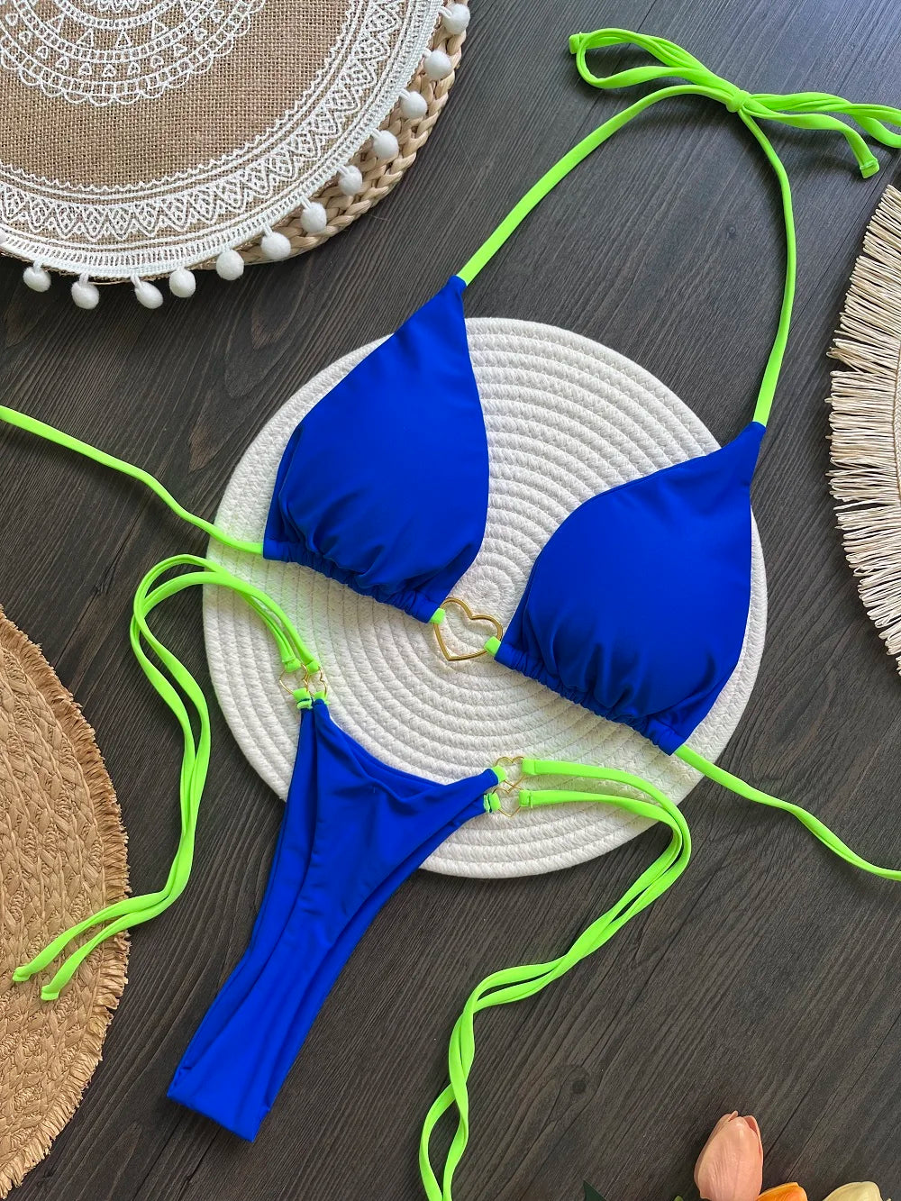 Bikini Sexy Mujer Halter | Set de Baño 2 Piezas Triángulo Tanga Brasileño RUOTONSEPT
