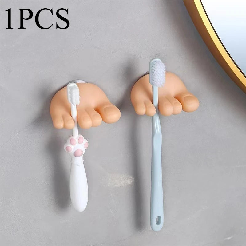Soporte de Cepillo de Dientes Mickey con Ganchos Multifuncionales | Organizador de Baño sin Taladro