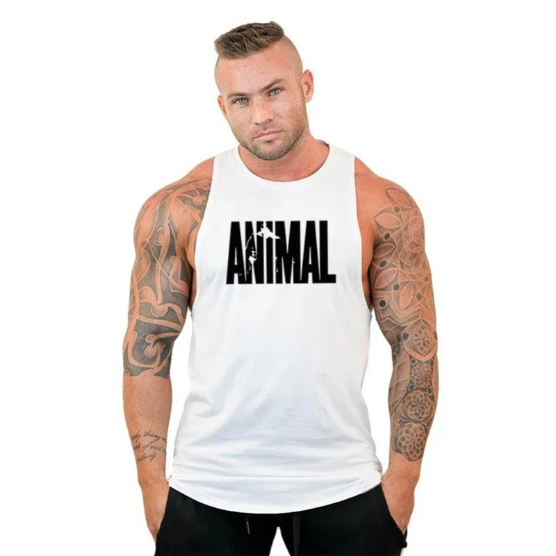 Tank Top de Bodybuilding para Hombre – Camiseta Sin Mangas con Letras y Animales, Gym y Fitness, Verano, Vest T-Shirt Masculina