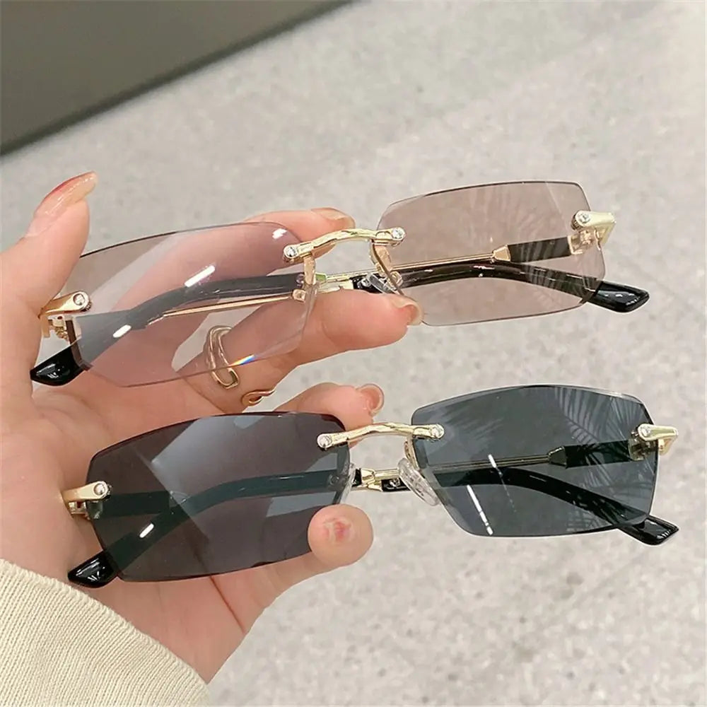 Gafas de Sol Sin Montura Unisex | Rectangulares Retro UV400 para Mujer y Hombre