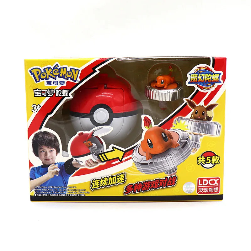 Juguete Pokémon Magic Gyro – Pikachu, Charmander y Poké Ball Giratoria de Combate para Niños