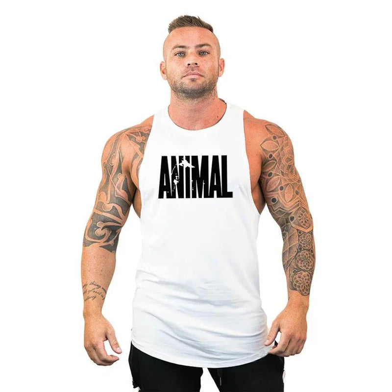 Tank Top de Bodybuilding para Hombre – Camiseta Sin Mangas con Letras y Animales, Gym y Fitness, Verano, Vest T-Shirt Masculina