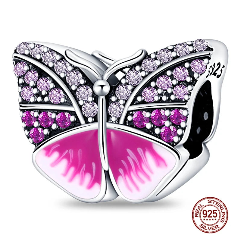 Charm Mariposa de Plata 925 | Dije para Pulsera o Collar 3mm Mujer Joyería Fina